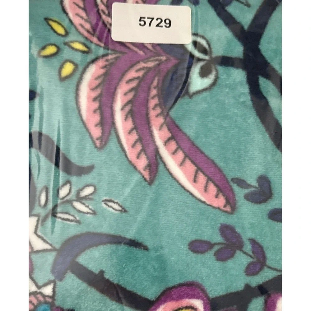 NWT Vera Bradley Beach Towel Teal Peacock Garden Floral Cotton Plush 33x66 Vacay
